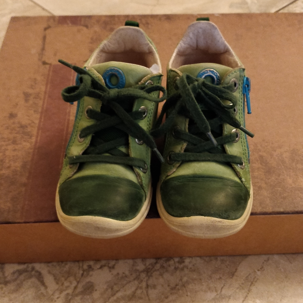 Ecco Green Sneakers with Blue Zipper